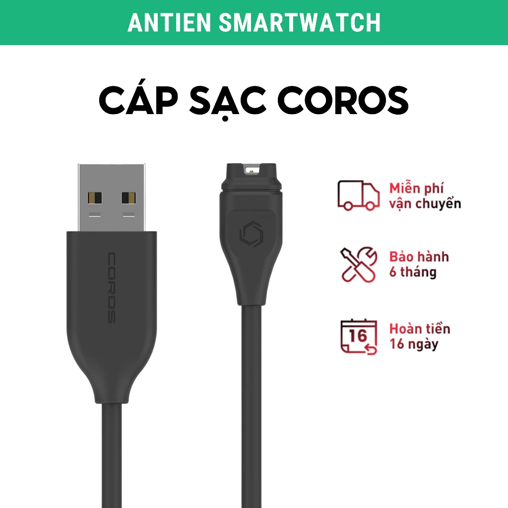 Cáp Sạc Đồng Hồ COROS PACE 3 / APEX 2 / APEX 2 Pro / VERTIX 2/2S - Hàng chính hãng