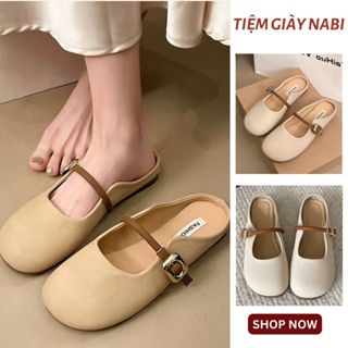 Sục Bầu Da Lì Đế Bệt Cao Cấp 06 - Giày Lười Nữ Mũi Vuông Phù Hợp Đi Làm, Đi Chơi Trẻ Trung, Sang Chảnh