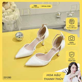 Giày cao gót nữ BEE SHOES mũi nhọn da vân xước gót 7cm - 231280