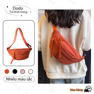 Túi bao tử đeo ngực size nhỏ gọn unisex basic đơn giản sức chứa lớn phù hợp đi chơi đi học kem đen cam hồng #s1005