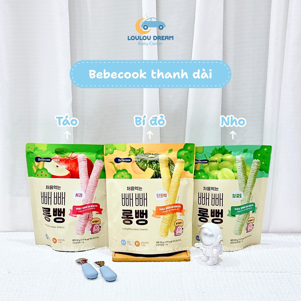 Bánh gạo lứt thanh dài Bebecook hữu cơ Hàn Quốc - Bánh ăn dặm cho bé từ 7 tháng tuổi Step 1