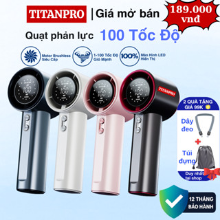 【Tặng quà/Bảo hành nửa năm】TITANPRO Quạt Turbo Jet 4000 mAh có thể sạc lại, cầm tay, di động, gió mạnh, tốc độ cao 100 v