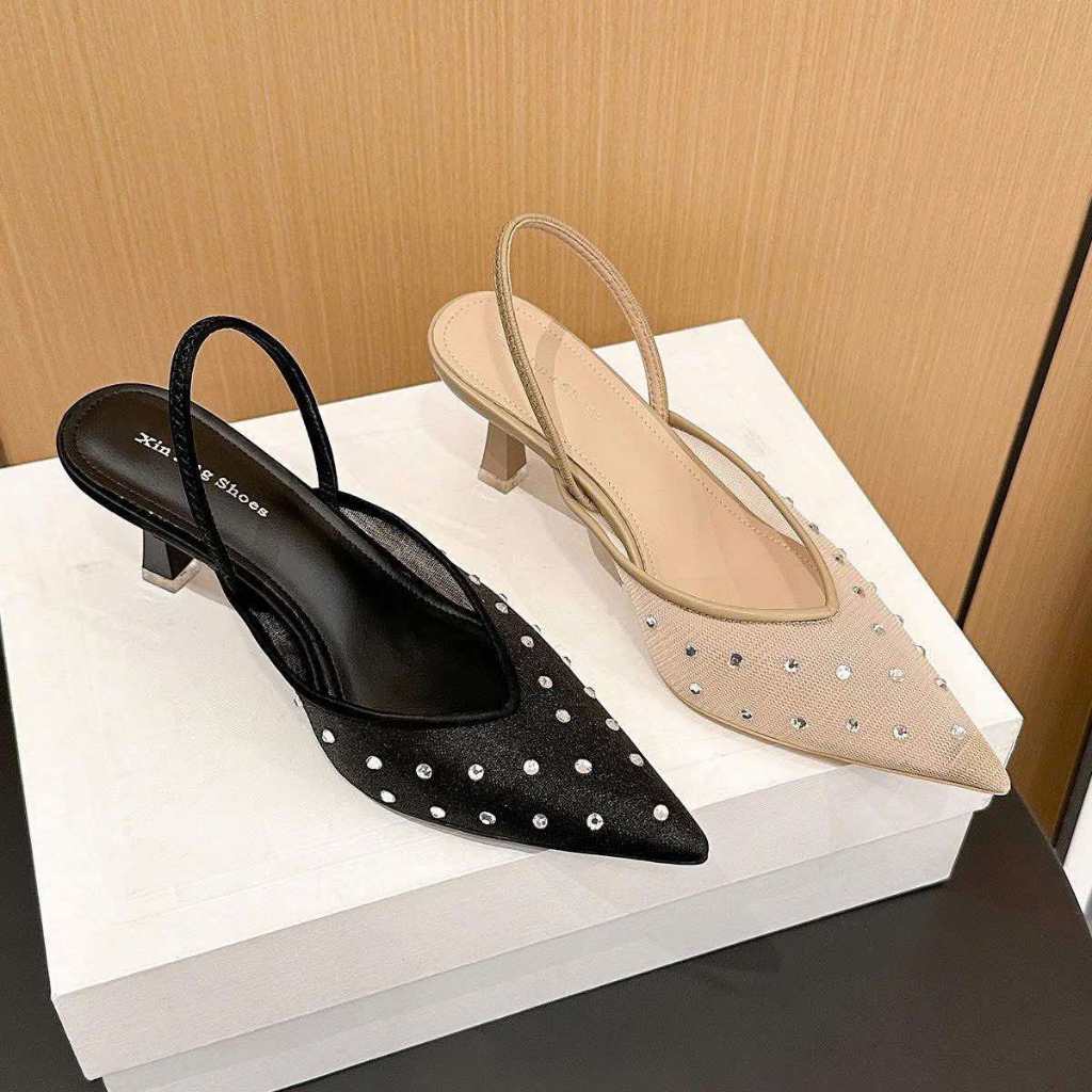 Kachi House 699-309 Slingback lưới đính đá