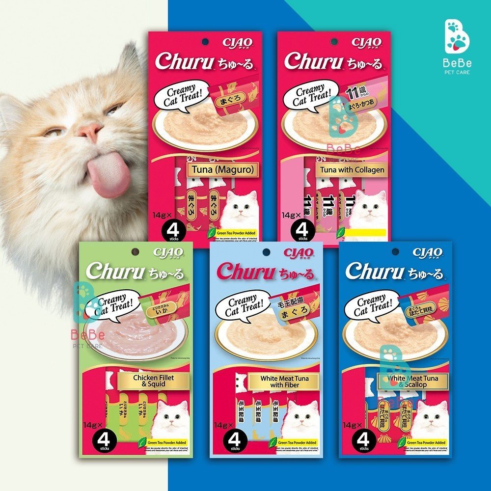 Súp thưởng CIAO CHURU Thơm Ngon Cho Mèo Mọi Lứa Tuổi