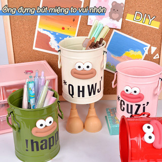  Ống cắm bút miệng rộng hài hước Hộp đựng bút nhựa dung tích lớn Hộp đựng đồ để bàn hot trend Văn phòng phẩm sáng tạo. 
