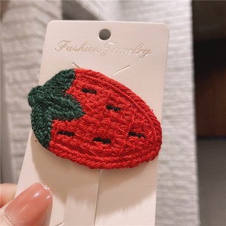 Kẹp tóc dệt len hình hoa quả, kẹp tóc handmade