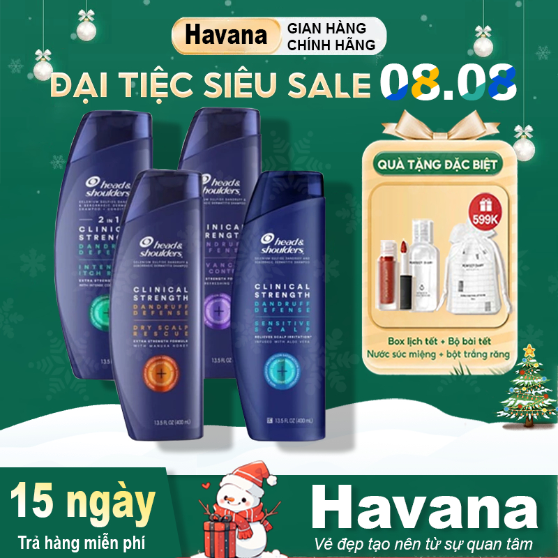 Dầu Gội Ngăn Ngừa Gàu Head & Shoulders Clinical Strength 400ml - Hàng Mỹ