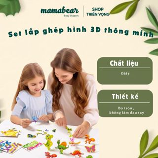 Đồ Chơi Lắp Ghép Mô Hình 3D Bằng Giấy Cho Bé - Xếp Hình Thông Minh Phát Triển Trí Tuệ, An Toàn