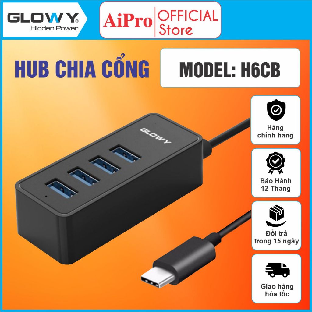 HUB chia cổng USB 3.0 GLOWY - Sản phẩm chính hãng - Bảo hành 1 năm !!! | BigBuy360 - bigbuy360.vn
