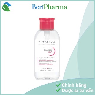  ✅ CHÍNH HÃNG  BIODERMA Nước Tẩy Trang Dành Cho Da Thường Và Da Nhạy Cảm Phiên Bản Nắp Nhấn Sensibio H2O 500ml 