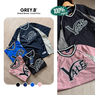 Áo Gió Ngắn Tay Ya.le Tshirt Baseball Nylon Oversized GREYB Unisex