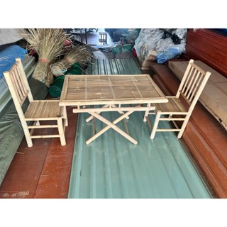 Bộ Bàn Ghế Tre Lưng Tựa Thủ Công – Nội Thất Mộc Mạc, Trang Trí Gia Đình, Quán Ăn, Quán Cà Phê