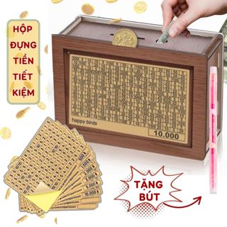 Hộp tiết kiệm tiền có bảng mục tiêu giúp lên kế hoạch theo dõi tiết kiệm thực hiện ước mơ Happy Birds