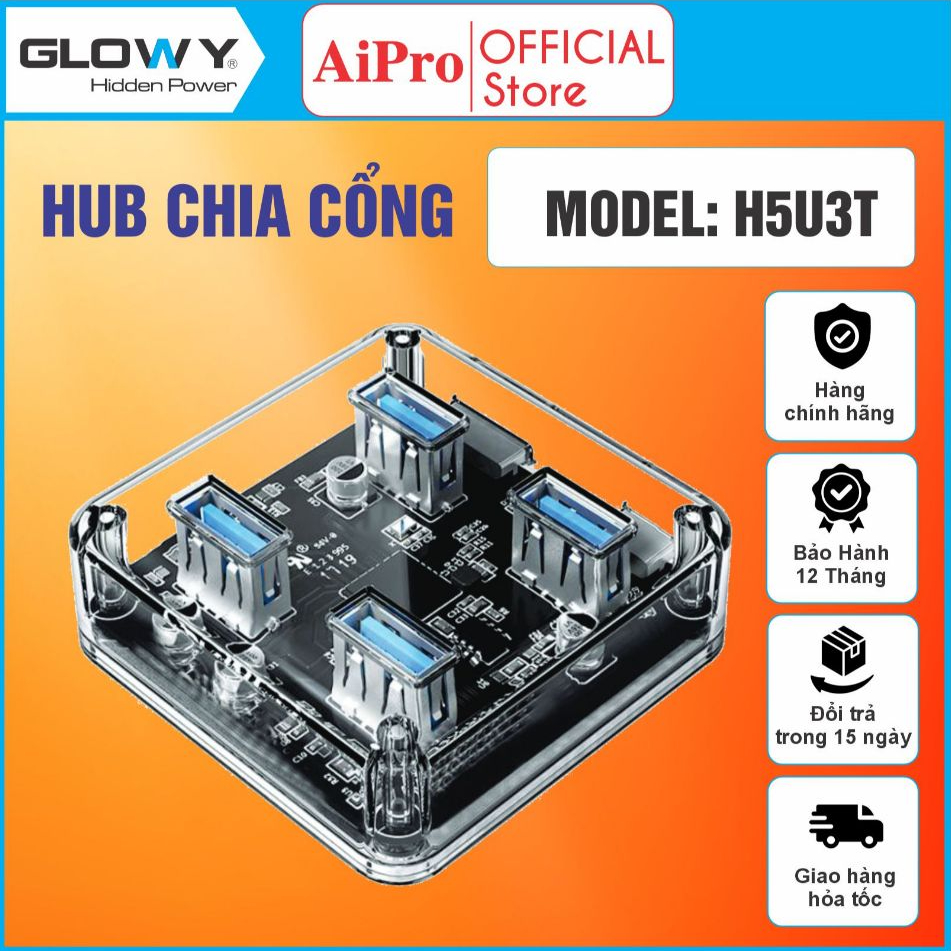HUB chia cổng USB 3.0 GLOWY - Sản phẩm chính hãng - Bảo hành 1 năm !!! | BigBuy360 - bigbuy360.vn