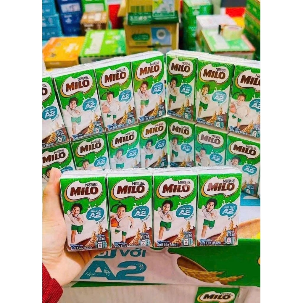 (Siêu Sales) Thùng 48 Hộp Sữa Milo Ít Đường Sữa Lúa Mạch Hộp 110ml (48 hộp/110ml)(HSD 01/2027)