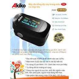 Máy đo spo2 nồng độ oxy trong máu Akiko C101A2( bảo hành chính hãng 12 tháng)