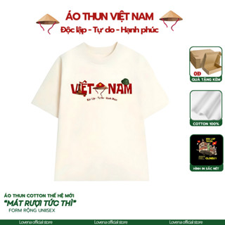   HỎA TỐC HN 2.9  Áo Thun Việt Nam Độc Lập Tự Do Hạnh Phúc Basic Form Rộng Unisex Premium Cotton 250GSM 