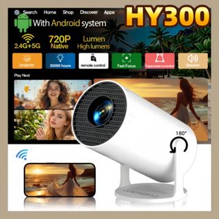 Máy chiếu mini HY300 Pro Android11 Full HD 4K Tự động Keystone WiFi2.4/5G Kết nối điện thoại laptop ios xem phim