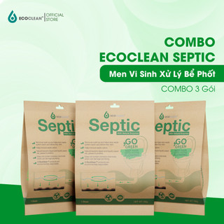  COMBO Men Vi Sinh Xử Lý Bể Phốt EcoClean Septic x KPT CHEM - Giảm Mùi Hôi Toilet Giảm Nghẹt Bồn Cầu 