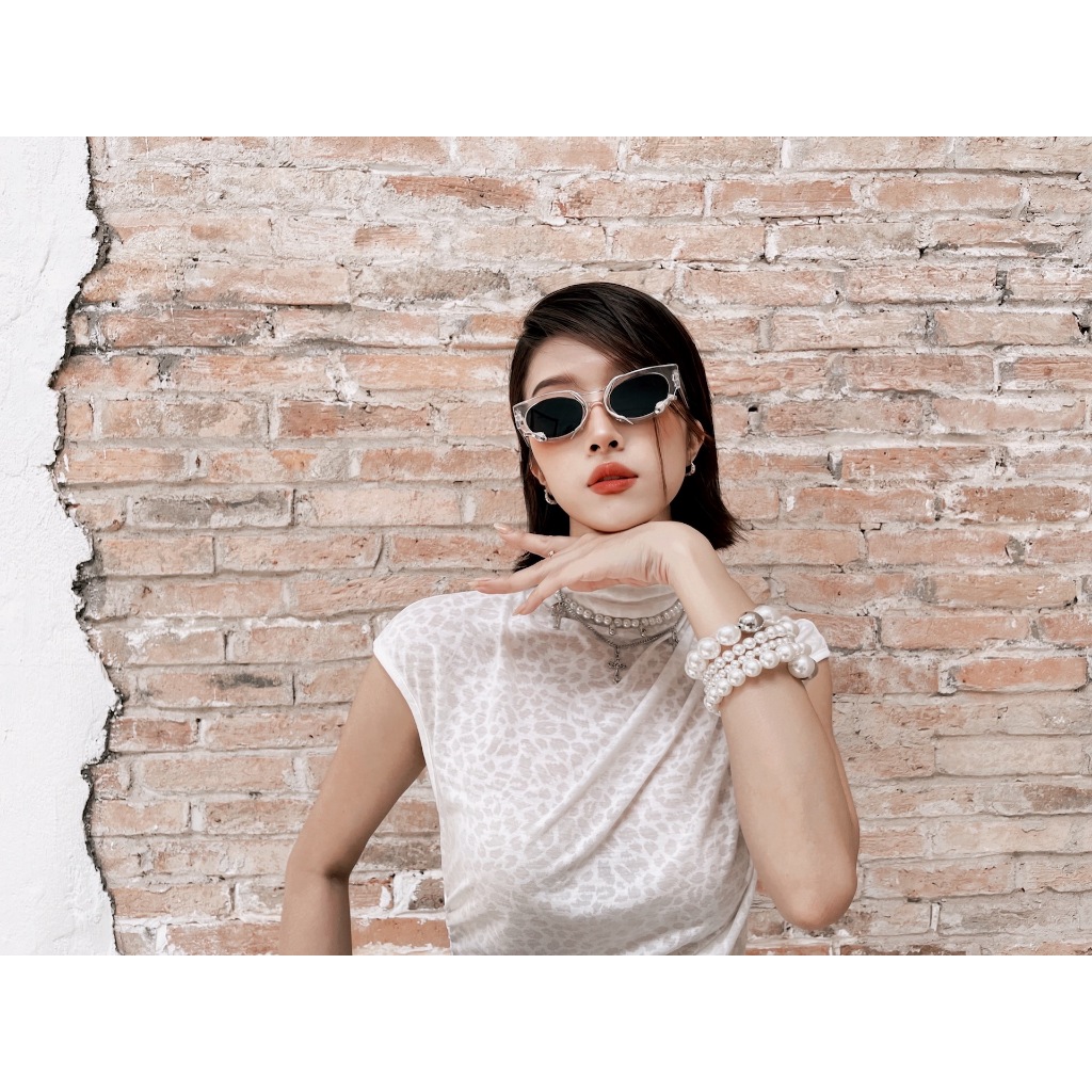 VÁY THUN NGẮN LAKING S718 TRẮNG BEO