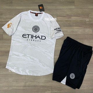 Bộ quần áo bóng đá Man City xám rồng MC Dragon 2024- HD