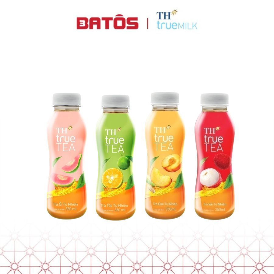 Thùng 24 Chai Trà Đào/ Vải/ Tắc/ Ổi TH true TEA milk Tự Nhiên 350ml (24 Chai)
