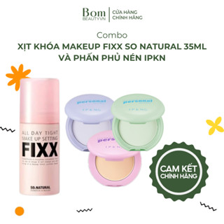 Combo Tiết Kiệm Xịt Khóa Nền Makeup Fixx So Natural All Day Tight 35ml Và Phấn Phủ Nén IPKN