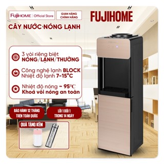 Cây nước nóng lạnh nhập khẩu Fujihome WD675C, máy nước uống bình lọc nóng lạnh 3 vòi tự ngắt mini dispenser water