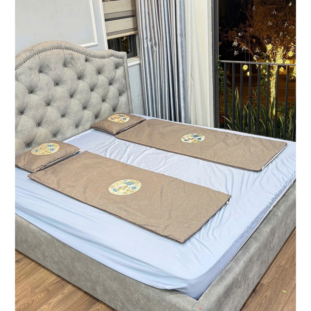 (Điều khiển Tiếng Việt) Thảm ngải cứu cao cấp giảm đau cổ vai gáy, đau lưng, hỗ trợ giấc ngủ, giúp t