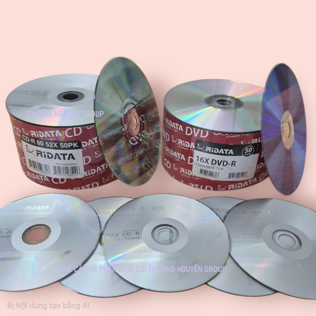 Đĩa Trắng Chính Hãng RIDATA CD-R/ DVD-R  - 700MB/ 4.7GB Blank Disc
