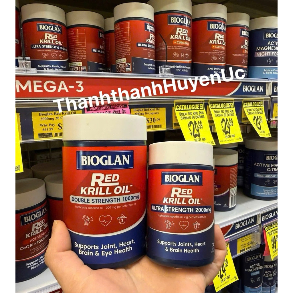 Bioglan Red Krill Oil Omega 3 Dầu nhuyễn thể bioglan