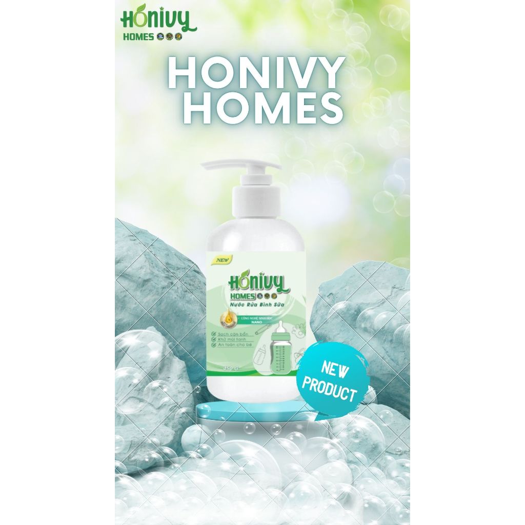 Nước Rửa Bình Sữa Honivy Homes – 450g