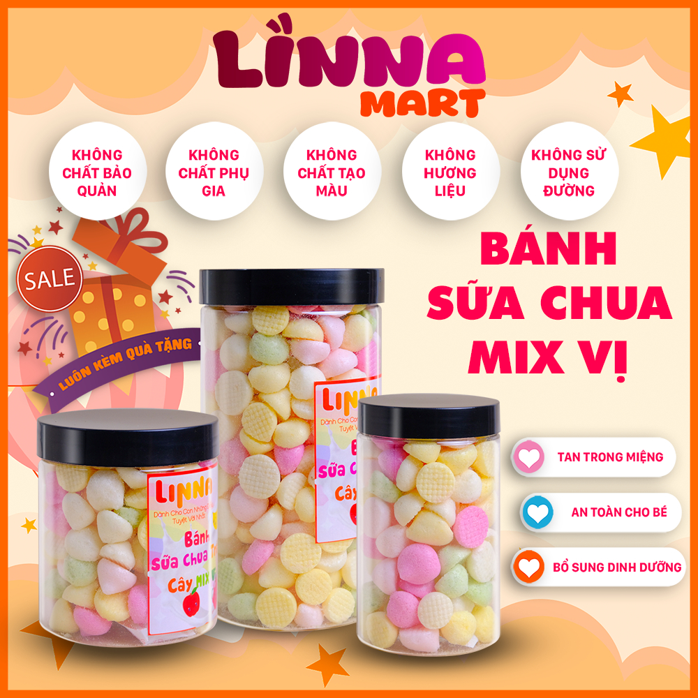 Bánh Ăn Dặm Cho Bé 6 Tháng Mix Vị Trái Cây Bổ Sung Vitamin, Chất Xơ Cho Bé 6 Tháng Hũ 350ml-LINNA