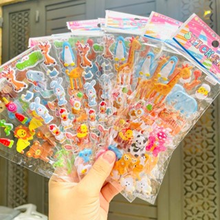  combo 10 Hình dán sticker cute 3d nổi chống nước công chúa siêu nhân ô tô chữ con vật dễ thương cho bé trai 