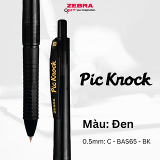 Bút Bi ZEBRA Pic Knock 0.5mm, Mực đều, Màu Đen/ Đỏ/ Xanh,  Nhẹ 6.9g, Viết Êm Tay [Chính Hãng Nhật]