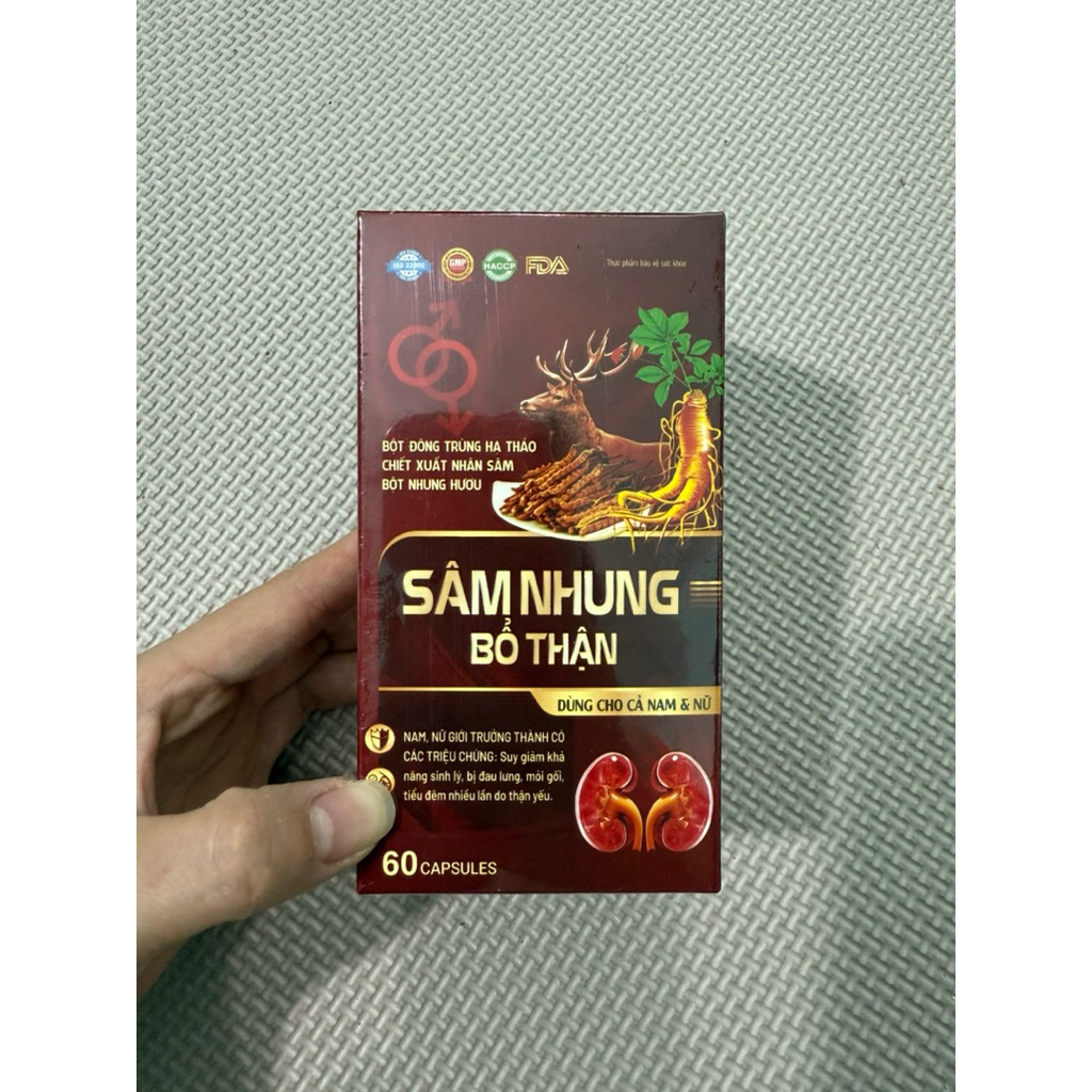 [ Che tên Sp ] Hộp 60 viên SÂM NHUNG BỔ THẬN Cordycep Oyster Max Gold - Sâm Nhung Bổ thận Nam Nữ tăn