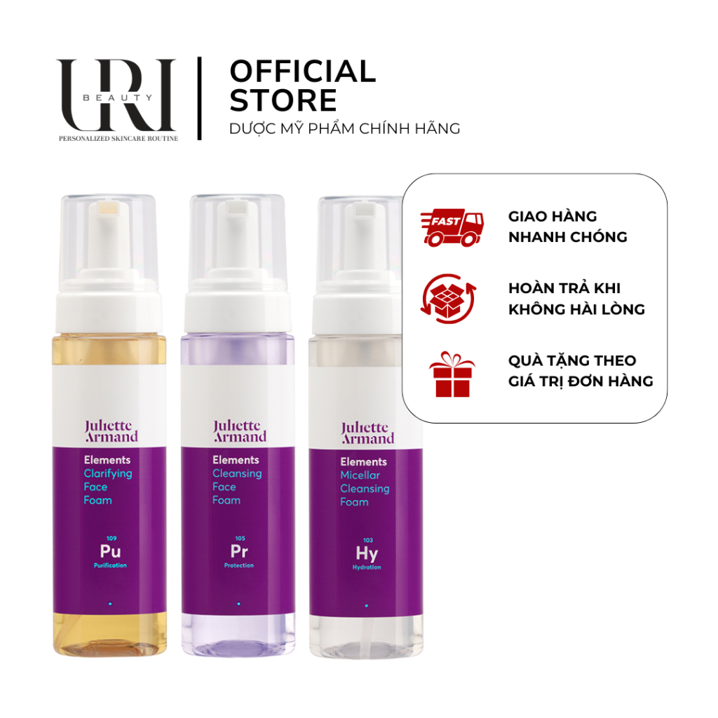 [Chính Hãng] JULIETTE ARMAND Bọt Rửa Mặt Cleansing/Clarifying/Elements Micellar Face Foam
