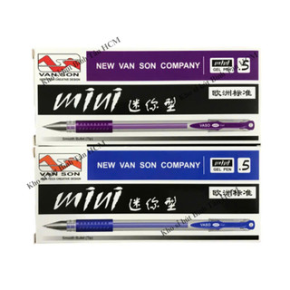  HỘP 12 Bút LẺ 6 Bút Gel Vân Sơn Mini Mực Tím Mực Xanh Ngòi 0.5mm Màu Mực Đẹp Viết Êm Tay 