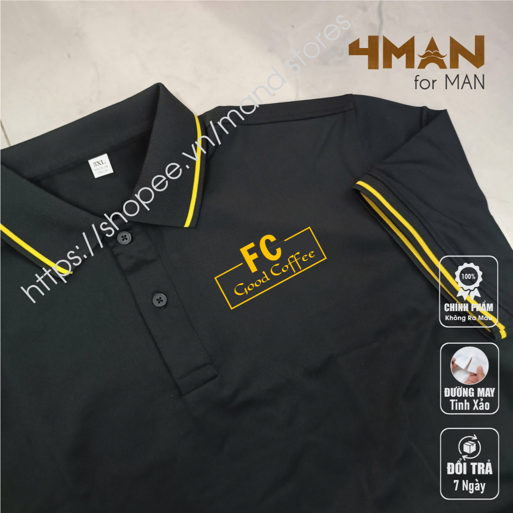 Áo thun Polo FC Good Coffee - Vải thun Cá Sấu CVC Cao Cấp Dày MỊn Thoáng Mát - bền Màu Chống nhăn - 