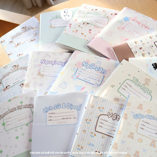 [COMBO - MÔN HỌC] Giấy bao tập, bọc vở theo môn học TINY STUDY CLUB | 12th Edition | Blissschooling.