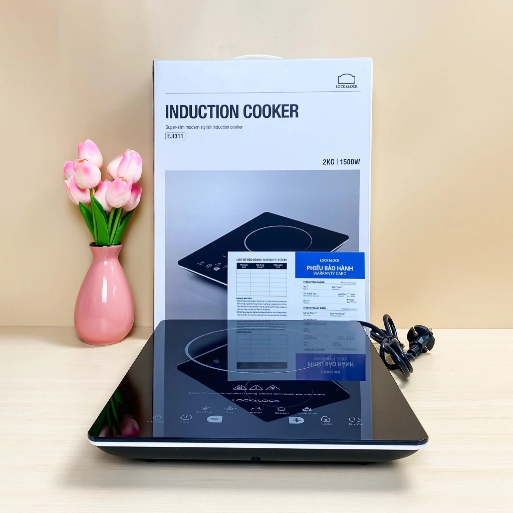 Bếp Điện Từ Lock&Lock Super-Slim EJI311 - 1500W - Bảo Hành Chính Hãng - Larva Store