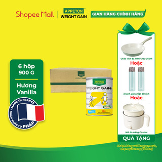  Thùng Sữa Appeton Weight Gain cho Người lớn hương Vanilla lon 900g - 6 Lon 