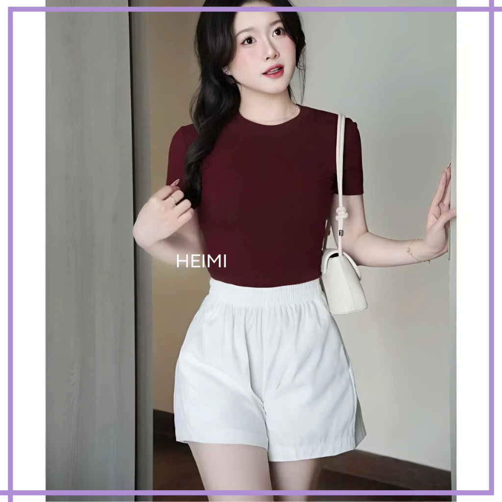 Áo thun trơn form ôm body chất cotton mịn co giãn HEIMI | BigBuy360 - bigbuy360.vn