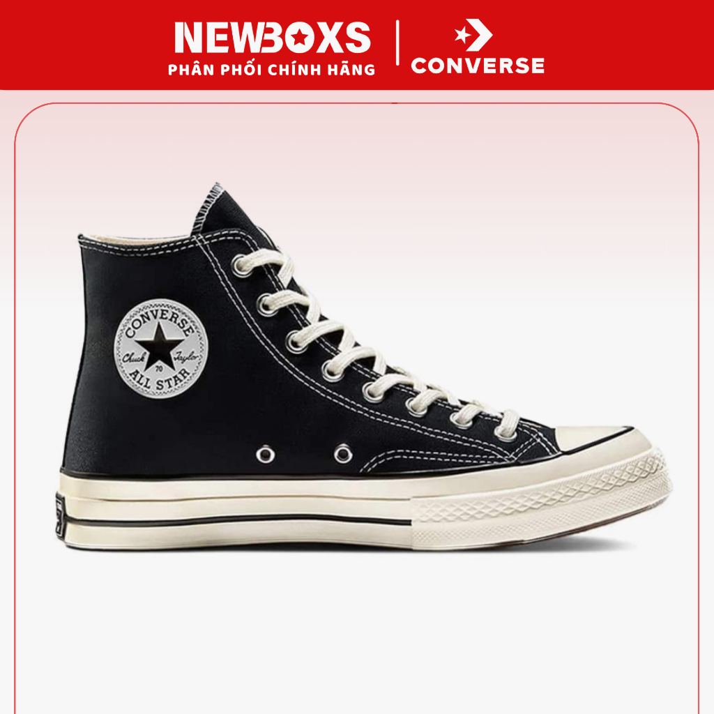 Giầy Converse Chuck 1970s Black/White Hi - 162050 Giầy Chính Hãng, Vải Canvas, Bền Bỉ, Sneaker Basic