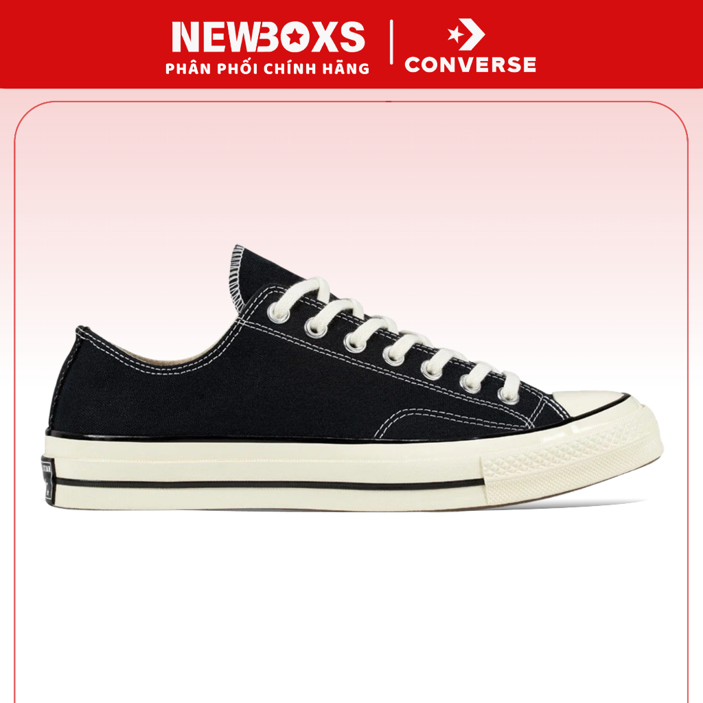 Giầy Converse Chuck 1970s Black/White Low - 162058C Giầy Chính Hãng, Vải Canvas, Thoáng Khí, Basic