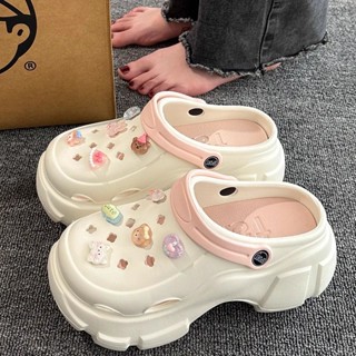 Dép cross nữ đế độn 6cm tặng kèm sticker cute đi êm tôn dáng, dép nữ đế cao đi học đi chơi...