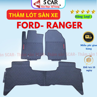 Thảm lót sàn xe Ford Ranger 2014- 2024, 2025 Sàn Cao Su vân tổ ong cao cấp, không mùi, dễ vệ sinh