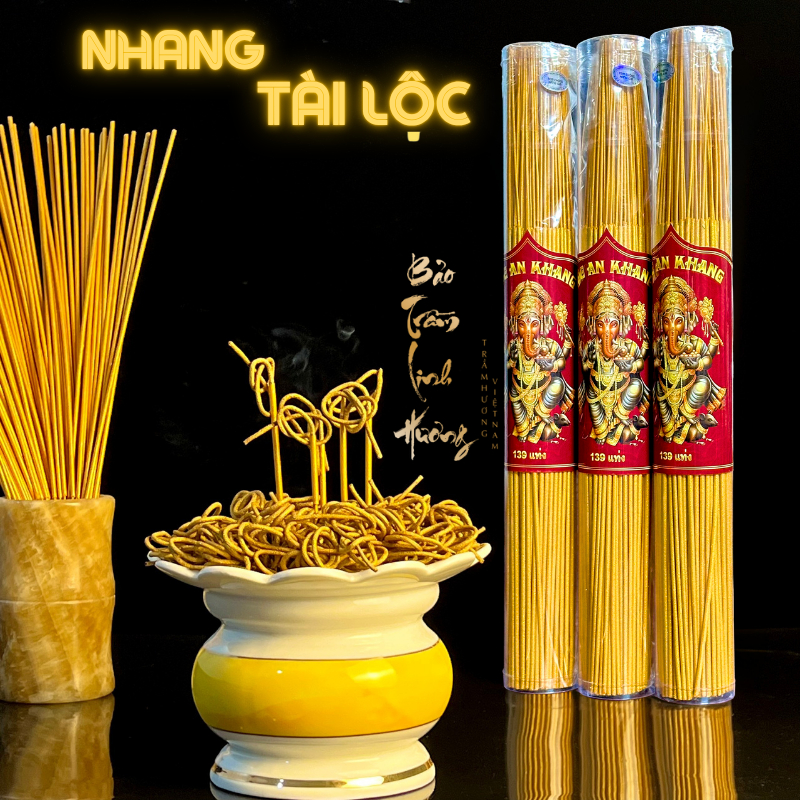 Nhang Thần Tài Cuộn Đồng Xu 139 Cây Cao Cấp Vàng Tài Lộc Hương Thắp Tàn Sạch Không Khói Đồ Thờ Cúng