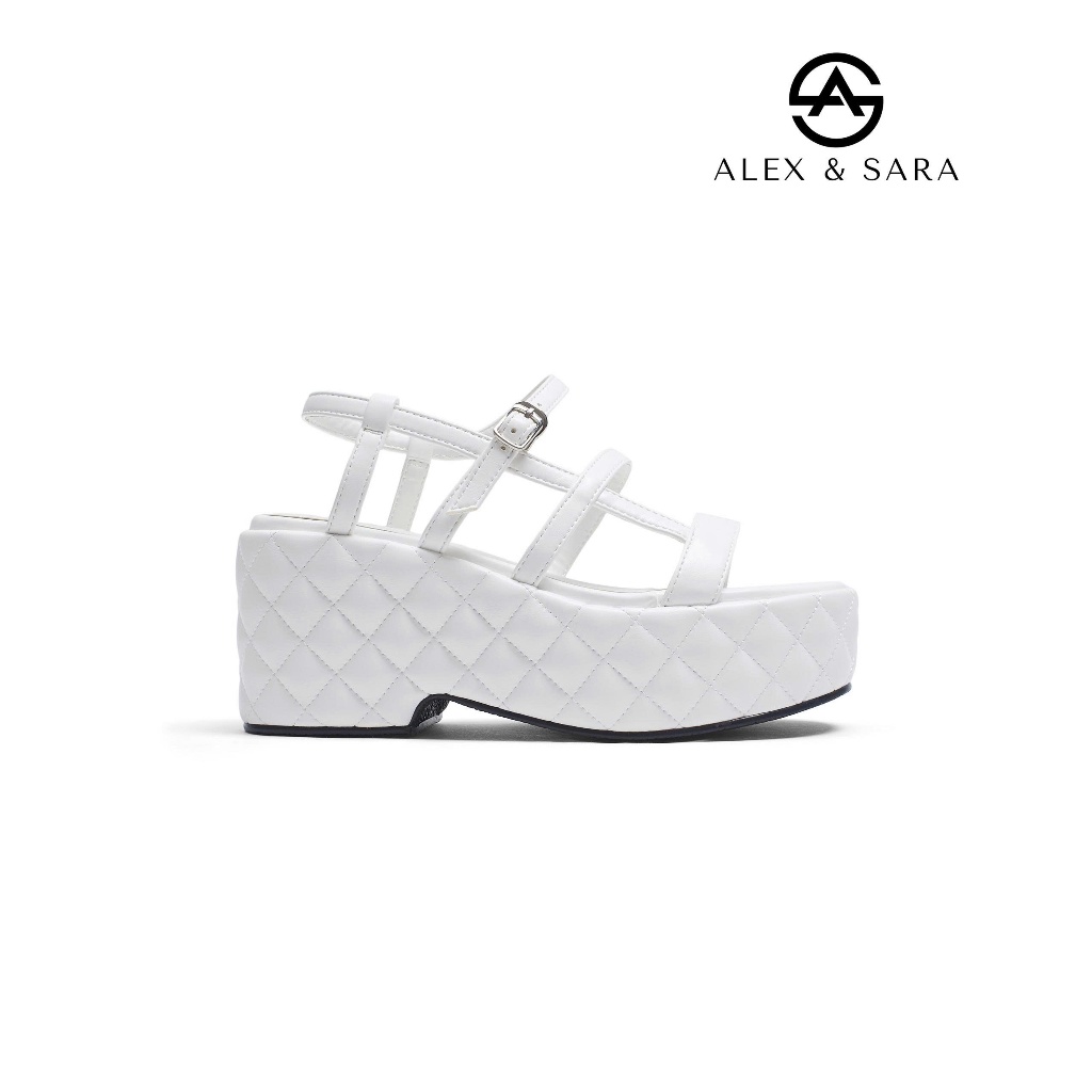 LT87 - Giày sandal Alex & Sara đế xuồng trần ô trám quai mảnh