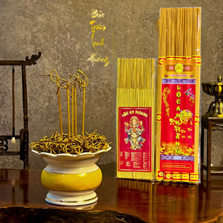 Hương Vàng Thần Tài Cuộn Đồng Xu - BẢO TRẦM LINH HƯƠNG Nhang Vàng Tài Lộc Sạch Ít Khói Thắp Cuốn Tàn Thờ Cúng